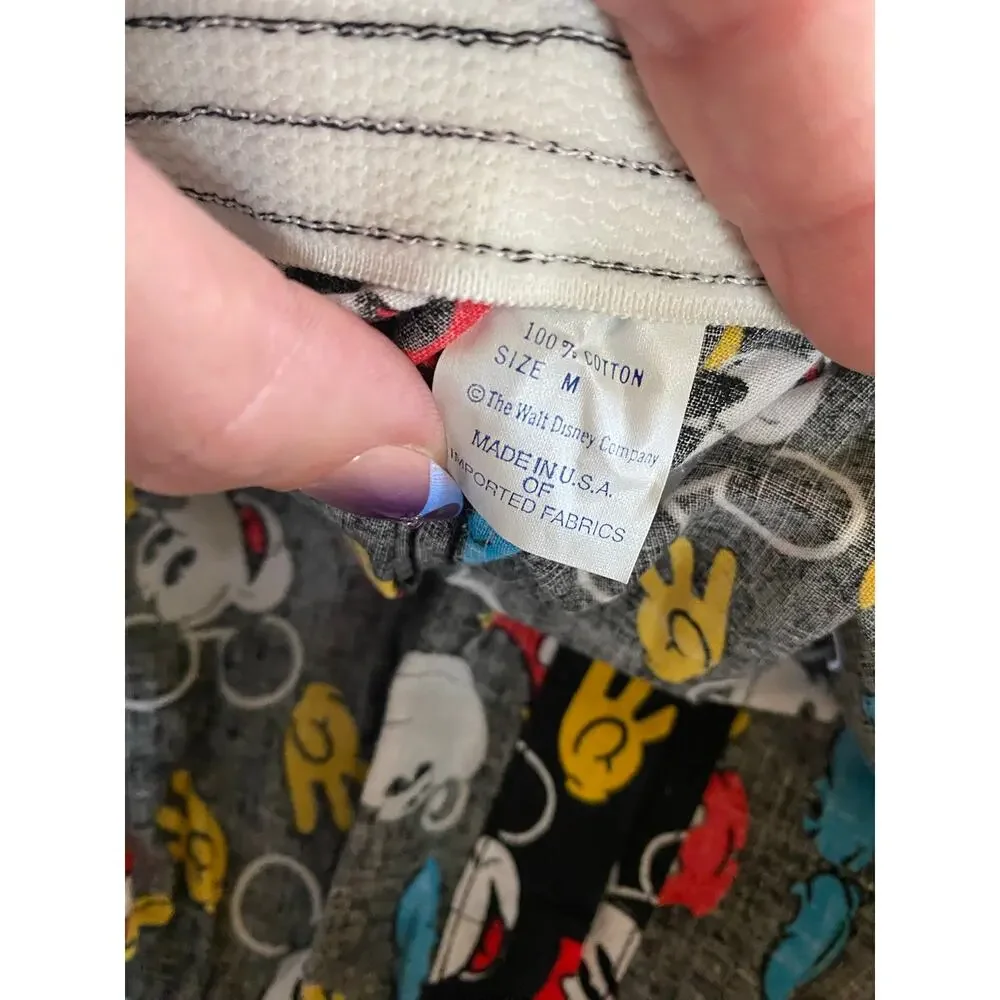 EUC 80s 90s vtg cotton Disney Mickey Mouse AOP all over print shorts boxers XS/S